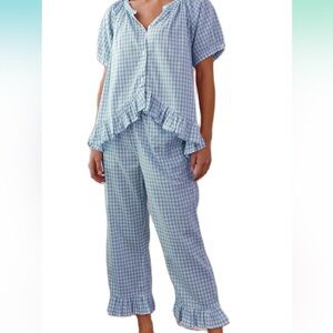 Gingham Sky Blue Pajamas